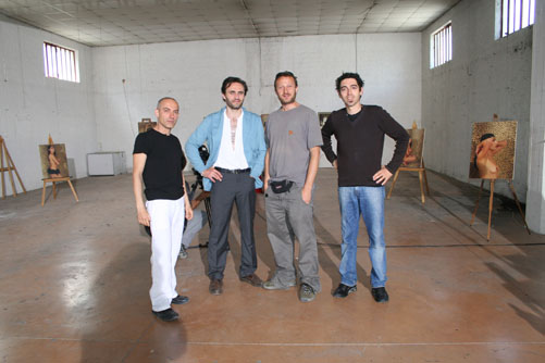 The set of "Alieno, l'uomo del futuro"